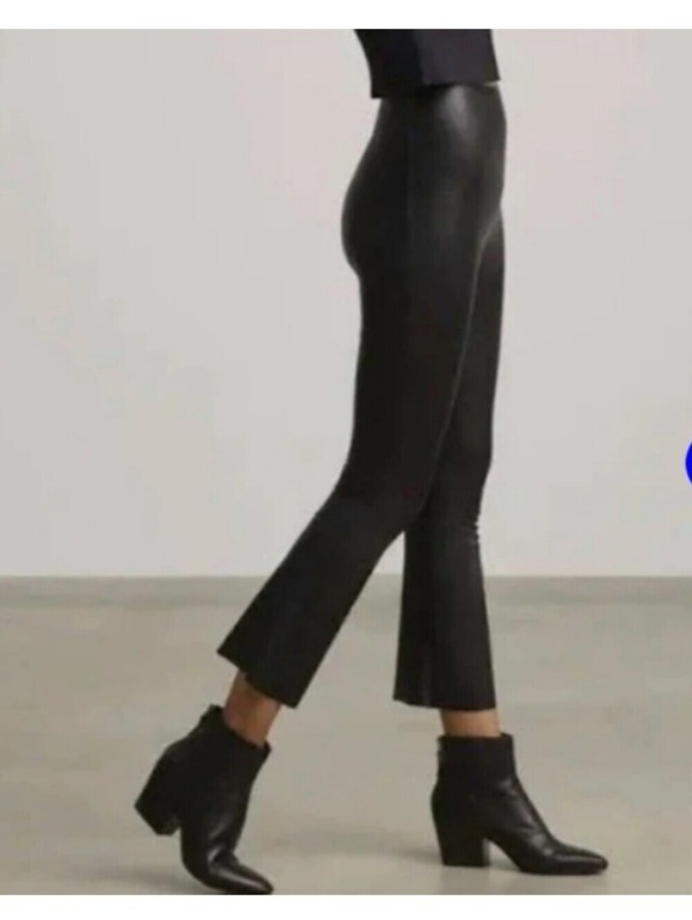Commando Cropped Flare Faux Leather Leggings XS NWOT NEW Black